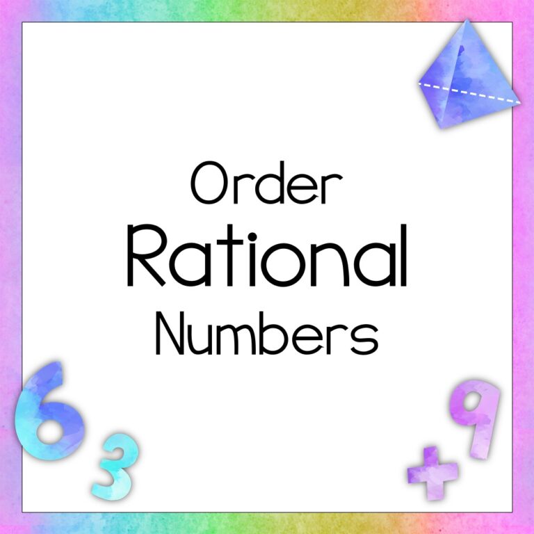 Order Rational Numbers on a Number Line