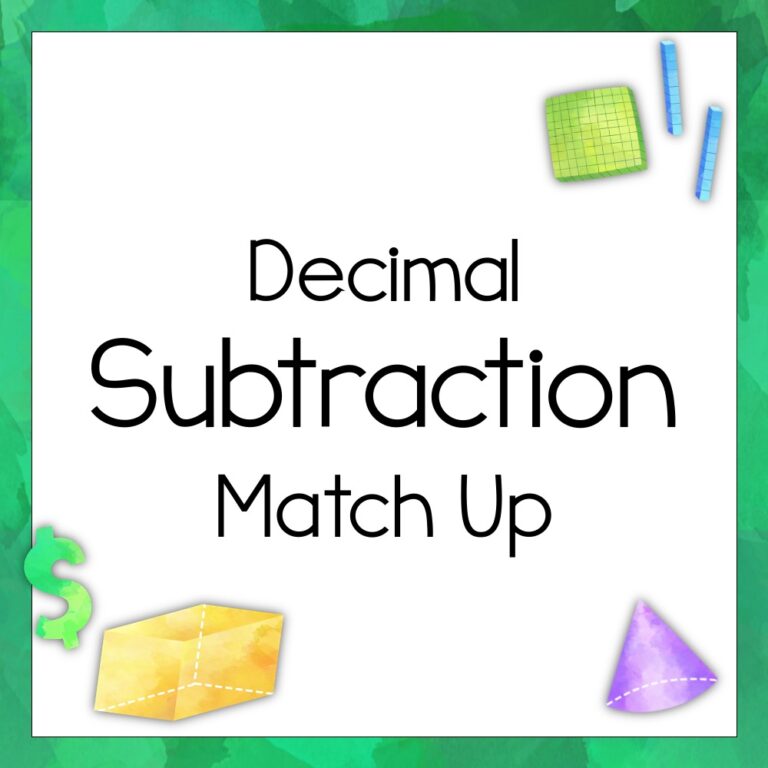 Match the Model: Subtraction with Decimals