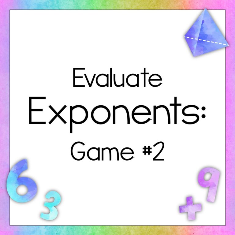 Evaluating Exponents: Game 2