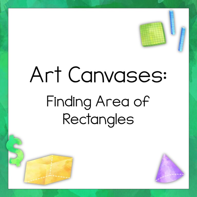 Art Canvases: Find the Area of A Rectangle