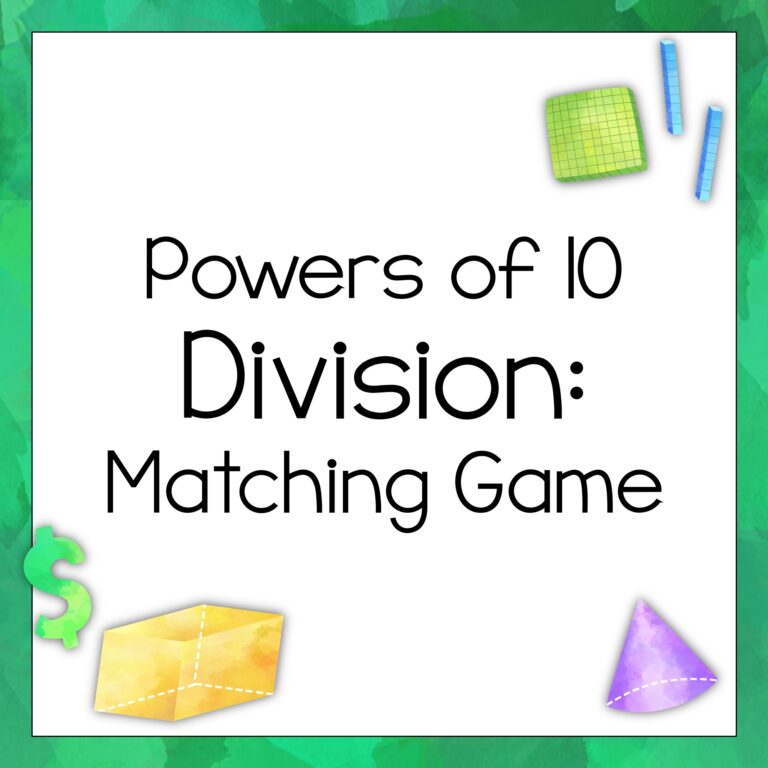 Powers of 10 Matching Game: Divide by Powers of 10